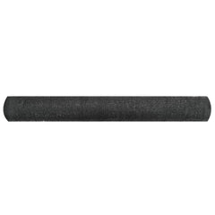 Black HDPE privacy net, 3.3 ft by 82 ft, rolled for easy installation.