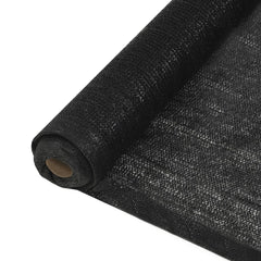 Rolled black HDPE privacy net, 6.6 feet by 82 feet, UV proof.