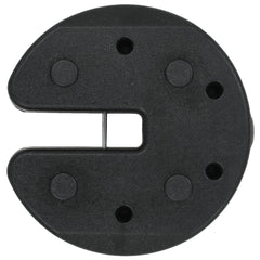 Black concrete gazebo weight plates, 8.7x2 inches, 4-pack.