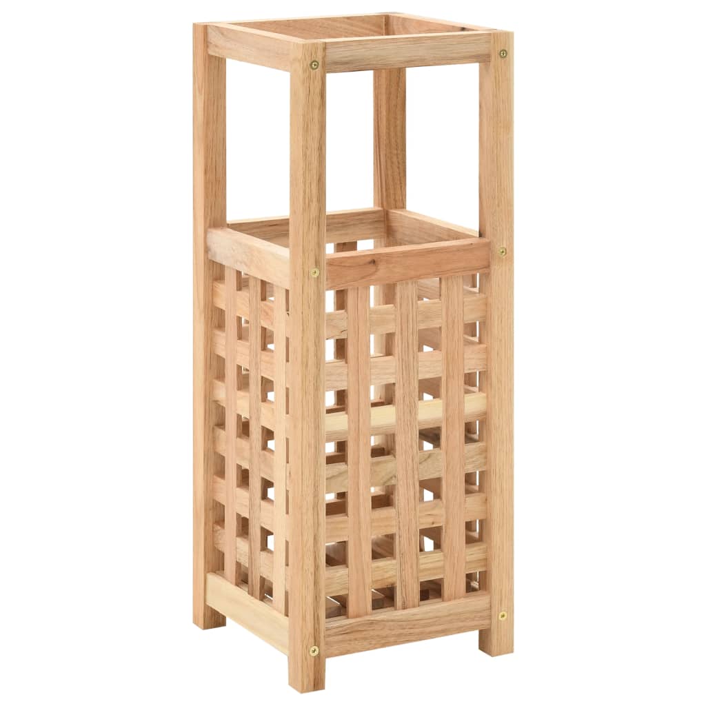 Bostome solid walnut wood umbrella stand with a latticed design for organized storage.