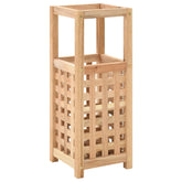 Bostome solid walnut wood umbrella stand with a latticed design for organized storage.