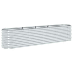 Garden Raised Bed Silver Galvanized Steel Large Tough