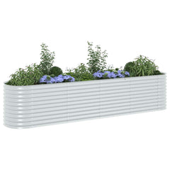 Garden Raised Bed Silver Galvanized Steel Large Tough