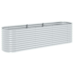 Garden Raised Bed Silver Galvanized Steel 126.0 x 31.5 x 31.9 in