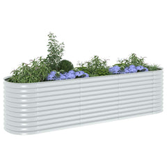 Garden Raised Bed Silver Galvanized Steel 126.0 x 31.5 x 31.9 in