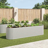 Garden Raised Bed Silver Galvanized Steel 126.0 x 31.5 x 31.9 in