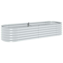 Garden Raised Bed Silver Galvanized Steel Large Durable