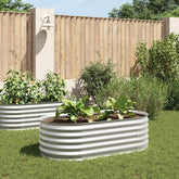 Garden Raised Bed Silver Galvanized steel Large Durable