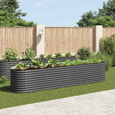 Garden Raised Bed Grey Galvanized Steel 157.5 x 31.5 x 31.9 in