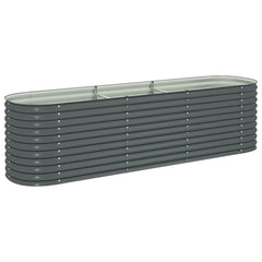 Garden Raised Bed Grey Galvanized Steel 126.0 x 31.9 x 31.9 in