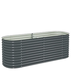 Garden Raised Bed Gray Galvanized Steel Large Durable