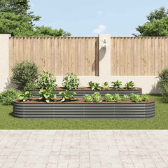 Garden Raised Bed Grey Galvanized Steel Extra Large Sturdy