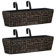 Garden Planter Set of 2 Brown Water hyacinth, steel