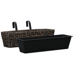 Garden Planter Set of 2 Brown Water hyacinth, steel