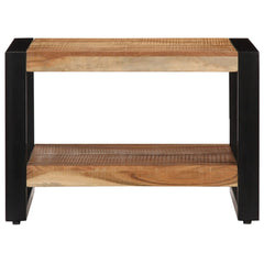 Coffee Table Brown Solid Acacia wood 23.6x23.6x15.7 in Industrial