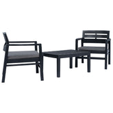 Patio Garden Set Set of 3 Anthracite Plastic, Polyester Standard