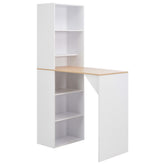 Bar Table White, Natural Engineered wood 45.3 x 23.2 x 78.7 in