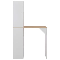Bar Table White, Natural Engineered wood 45.3 x 23.2 x 78.7 in