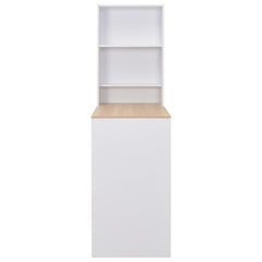 Bar Table White, Natural Engineered wood 45.3 x 23.2 x 78.7 in