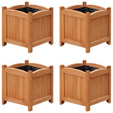 Raised Bed Set of 4 Wooden Solid wood, PE lining 12x12x12 in