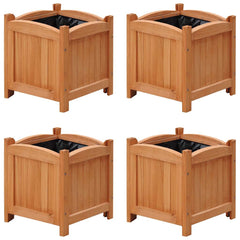 Raised Bed Set of 4 Wooden Solid wood, PE lining 12x12x12 in