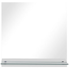 Wall Mirror Transparent Tempered Glass 15.7 x 15.7 in Wall mount