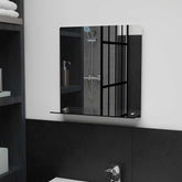 Wall Mirror Transparent Tempered Glass 15.7 x 15.7 in Wall mount