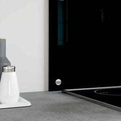 Kitchen Backsplash Black 35.4x15.7 Tempered Glass