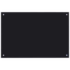 Kitchen Backsplash Black 35.4x23.6 Tempered Glass