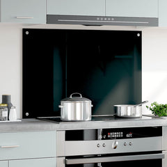 Kitchen Backsplash Black 35.4x23.6 Tempered Glass