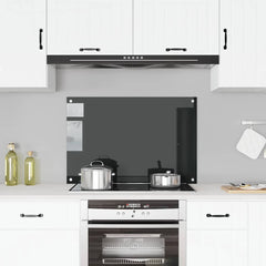 Kitchen Backsplash Black 35.4x23.6 Tempered Glass