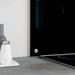 Kitchen Backsplash Black 39.4x15.7 Tempered Glass