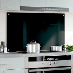 Kitchen Backsplash Black 39.4x23.6 Tempered Glass