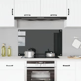 Kitchen Backsplash Black 39.4x23.6 Tempered Glass