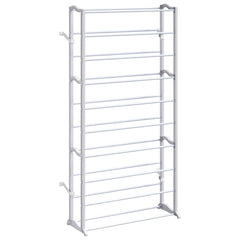 Shoe Rack Set of 2 White Plastic with metal struts Compact