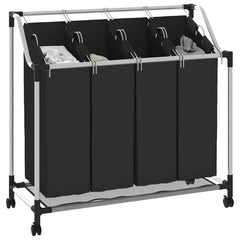 Laundry Sorter with 4 Bags Black Gray