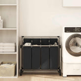 Laundry Sorter with 4 Bags Black Gray