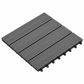 Decking Tile 11 pcs Grey 11.81 x 11.81 in WPC