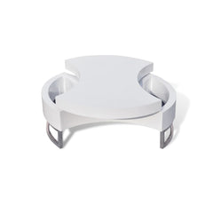 Coffee Table High gloss white MDF, Stainless Steel Compact