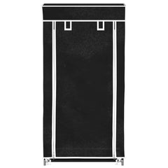 Fabric Shoe Cabinet with Cover 23 x 11 x 42 Black