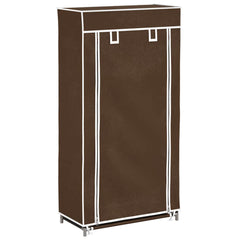 Fabric Shoe Cabinet with Cover 23 x 11 x 42 Brown