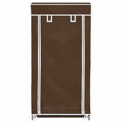 Fabric Shoe Cabinet with Cover 23 x 11 x 42 Brown