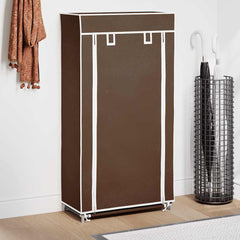 Fabric Shoe Cabinet with Cover 23 x 11 x 42 Brown