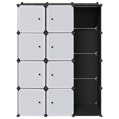 Modular Cabinet Black and White Plastic and Chromed Steel