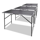 Folding Table Set of 3 Black MDF and Iron Medium Foldable