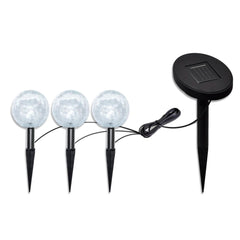 Garden Light Set of 3 Cool White Plastic Small Solar