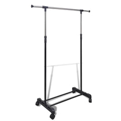 Clothes Rack Silver, Black Stainless Steel, PP Plastic Adjustable