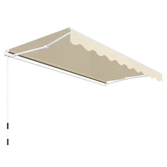 Cream polyester awning canvas top, 20 feet by 10 feet, with scalloped edges.