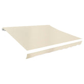 Cream polyester awning top replacement, 9.8 feet by 8.2 feet, with scalloped edges.