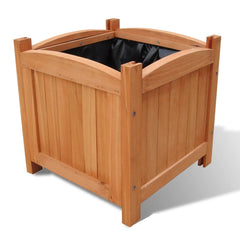 Raised Bed Set of 2 Natural Wood Solid wood 11.8 x 11.8 in